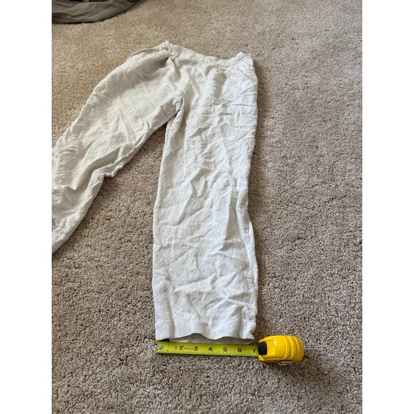 For Pete's Sake Women's Size 10 Linen Rayon Cream Pleated Pants Made in Romania - Picture 5 of 8
